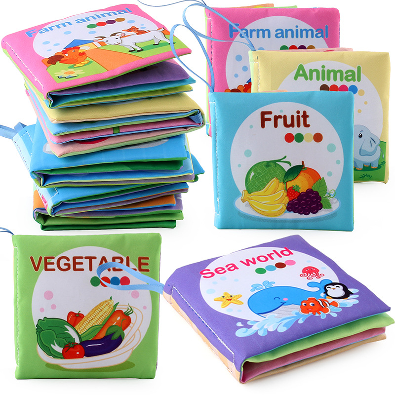 8 pages Baby Tissu Livre Book Animal Soft Animal Bounche Toy NOUVEAU COMMANDER PROST LAVABLE VOILLE APPRENTIVE APPRENTISSEMENT LES BÉBÉS