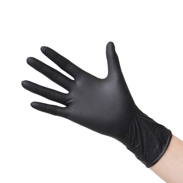 8 pares en 100 piezas por caja Sintético Venta a granel Tatuaje Sin polvo Flexible Negro Guantes de nitrilo Fabricante