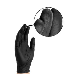 8 paires de gants en nitrile noir Diamond Grip, vente en gros, épais, résistant aux produits chimiques industriels