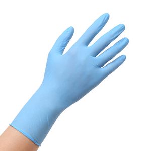 8 pares en guantes de nitrilo azules para procesamiento de alimentos a prueba de agua en caja, venta directa de fábrica de gran calidad, 100 Uds.