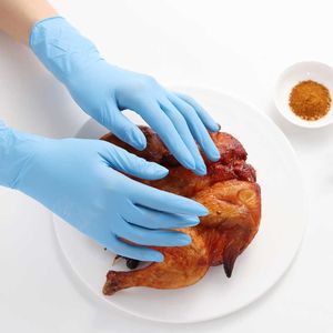 8 paires de gants en nitrile sans poudre en gros pour la sécurité au travail jetable hypoallergénique étanche de qualité alimentaire de laboratoire