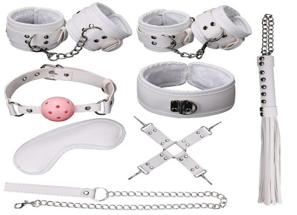 8 PCS BDSM Bondage Set Kit menottes menottes Ball Whip Collar Fetish HandBoeien Sex Tools for Erotic Toys T2005208454849