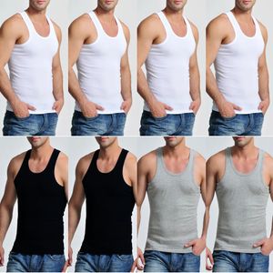 8 pièces coton hommes débardeur sans manches solide gilet musculaire hommes sous-vêtements col rond Gymclothing t-shirts hauts corps Hombre hommes vêtements 240322