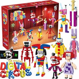 8 stks/set De verbazingwekkende digitale circus kinderen puzzel speelgoed bouwsteenspeelgoed Kerstcadeau voor kinderen met retailverpakking