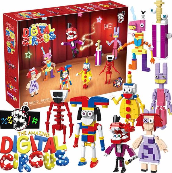 8 pièces/ensemble l'incroyable cirque numérique enfants puzzle jouet bloc de construction jouets cadeau de noël pour les enfants avec emballage de détail