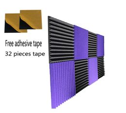 8 piezas de espuma a prueba de sonido 12039039120390391039039 pulgadas cuña de espuma acústica con cinta adhesiva8697665