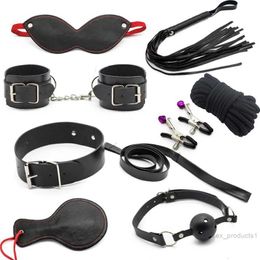 8 unid/pack juegos para adultos producto sexual para parejas bondage moderación Set esposas látigo máscara cuerda juguete erótico Kit juguete sexual para mujerINGB