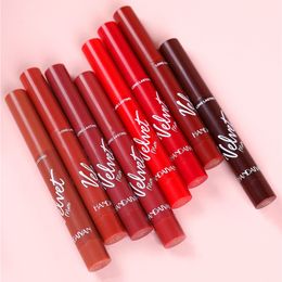 8 pièces / boîtes Packages de cylindre Velvet Matte Lipstick Set Pump Imperproof Long Lasting Lip Stick Sticks Red Makeup Cosmetics Kit