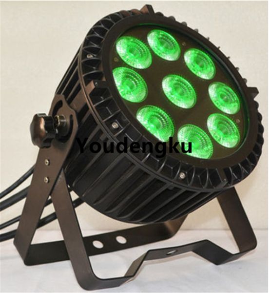 8 piezas disco dj decorativo 9x10w rgbw 4 en 1 par can led mini iluminación de escenario impermeable quad exterior par accesorio