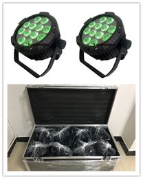 8 stuks met flightcase IP65 LED par 12x12W RGBW 4IN1 platte led par 64 outdoor slim par kan waterdicht wandlamp