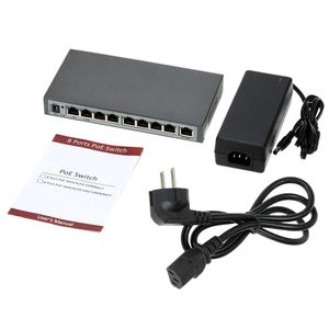 Freeshipping 8 poort 100 Mbps IEEE802.3AF POE Switch / Injector Power over Ethernet Network Switch voor IP Camera VoIP Phone AP-apparaten 108poe-AF