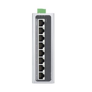 Interruptor de Ethernet industrial de 8 puertos 100 Mbit Tipo de riel DIN Voltaje ancho 12V/24V/48V Fuente de alimentación de CC DC Resistencia alta y baja Temperatura Anti-interferencia