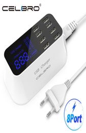 8 Port Wall USB Hub Charger Adapter 8a Meerdere voor mobiele telefoon LED Desktoplaadstation Basis EU US UK PLAG1260924