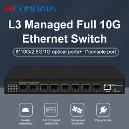 HICOMDATA 8 Ports 10G SFP + commutateur Ethernet console de bureau non gérée commutateur réseau et L3 géré 8*1G/2.5G/10G commutateur de ports SFP
