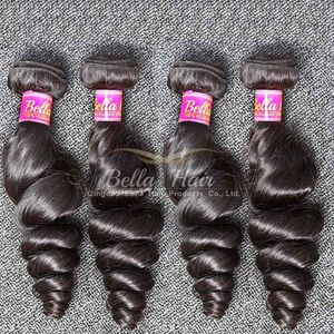 8 30 extensions de cheveux mongols 4pcs / lot vague lâche bellahair noir naturel