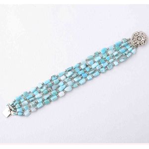 Bracelet Larimar Bleu Carré Naturel 8