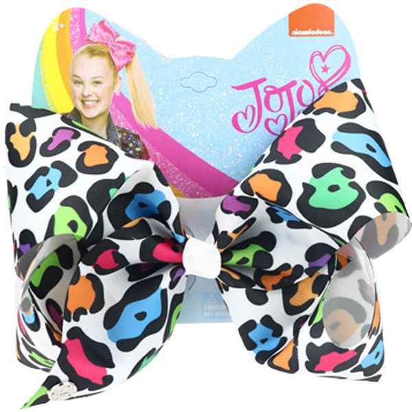 JoJo Siwa – pinces à cheveux avec nœuds léopard, 8 pouces, ruban gros-grain, épingle à cheveux, mode enfants, pince à cheveux, accessoires de cheveux de fête pour filles