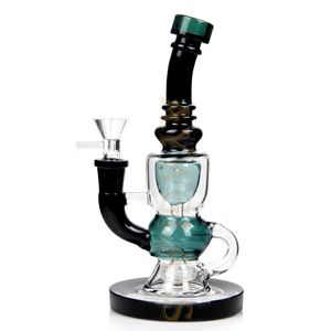 8 '' recycleur narguilé verre fumer pipe à eau bong huile dab rig 14.4mm matrice perc tabac