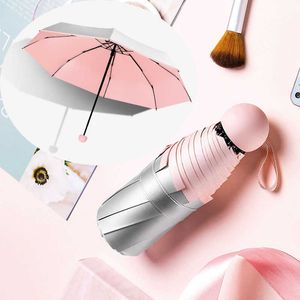 8 Côtes Poche Mini Parapluie Anti UV Paraguas Soleil Pluie Coupe-Vent Léger Pliant Portable s pour Femmes Enfants 210626