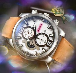 8 formes design cadran lumineux hommes temps montres date automatique en acier inoxydable chronographe chronomètre horloge quartz batterie super pleine fonctionnelle boucle en cuir montre cadeaux