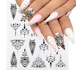8 feuilles de fleur autocollants ongles simples transfale de fleur décalage tatoos manucure décor de nail art wraps1171962
