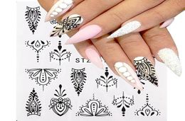 8 feuilles de fleur autocollants ongles simples transfale de fleur décalage tatoos manucure décor de nail art wraps5123767