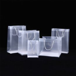 8 sacs-cadeaux en plastique PVC givré de taille avec poignées sac en PVC transparent imperméable à l'eau sac à main clair faveurs du parti sac logo personnalisé DH8765