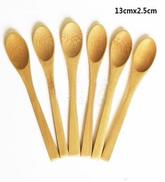 8 petites cuillères en bambou naturales Eeofriendly Mini miel cuillères de cuisine mini cafée