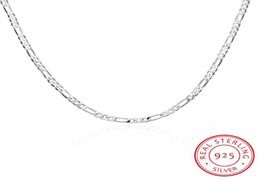 8 maten beschikbaar Echt 925 Sterling Zilver 4mm Figaro Ketting Dames Heren Kinderen 4045506075cm Sieraden Kolye Collares6211822