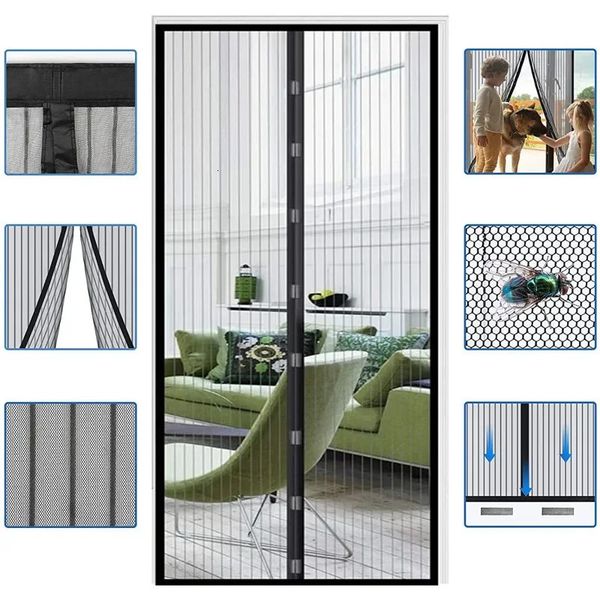 8 tailles Mosquito Mosquito Net Summer Anti Bug Fly Door Rideaux Mesh Automatic Closing Screen Kitchen Sticker Sticker Curtain 240424