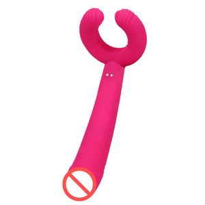 8 Speed ​​G-Spot Rabbit Dildo Vibrator Seksspeeltjes Voor Vrouwen Mannen Volwassen Stellen Siliconen Clitoris Vagina Penis Stimulator Massager J1611