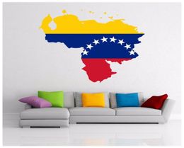 8 sterren Venezolaanse vlag kaart van Venezuela muursticker aangepaste huisdecoratie muur bruiloft decoratie PVC behang mode ontwerp271Y1593760