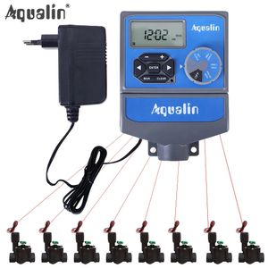 8 Stations Tuin Automatische irrigatie AC 230V Input Controller Water Timer Watering System met EU Standard Transformer #108 240322