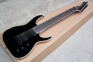Guitare électrique à 8 cordes, reliure blanche, 2 micros, avec touche en palissandre, matériel noir, personnalisable