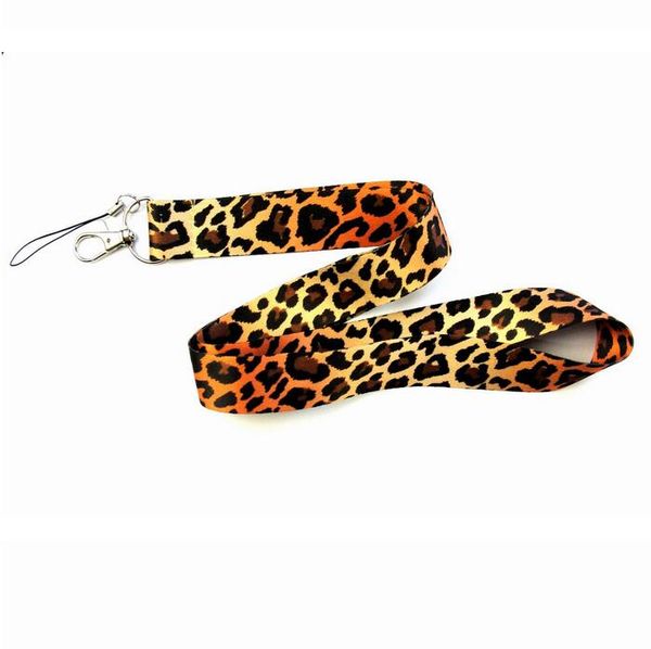 8 estilo clásico animal estampado de leopardo cuello cordón correa celular teléfono móvil tarjeta de identificación llavero al por mayor