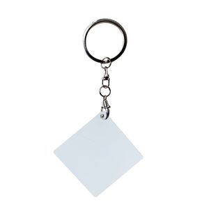 8 Style Double Face Transfert De Chaleur Porte-clés Pendentif Sublimation Blanc Porte-clés En Métal Bagages Décoration Porte-clés DIY Cadeau RRA11923