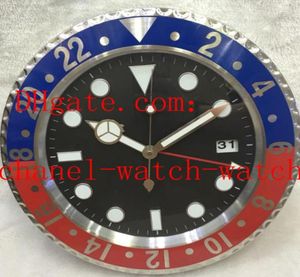 8 estilo Reloj de reloj de pared de alta calidad 34 cm x 5 cm de acero inoxidable movimiento de cuarzo azules luminiscentes 7757226