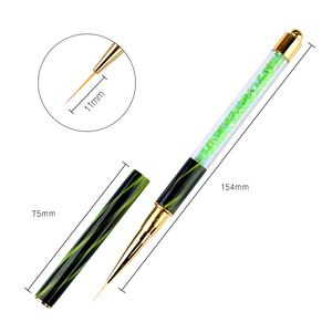 8 Style Nail Crystal Brushes Fournitures pour Professionnels Acrylique Gel Ongles Peinture Brosse Cristal Poignée Manucure Outils Nab012