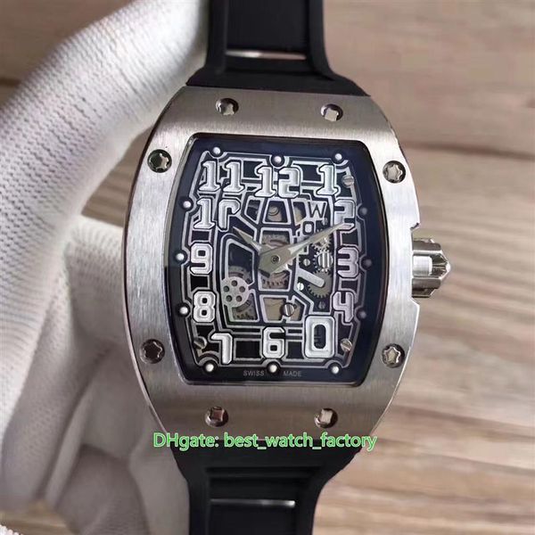 8 montres de qualité supérieure de style 38 mm x 48 mm RM67-01Ti squelette extra plat en or rose 18 carats verre saphir transparent mécanique Automati212G