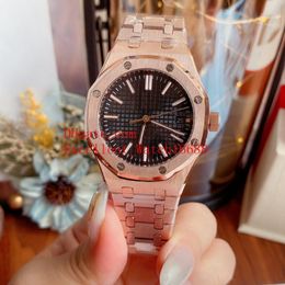 8 montres-bracelets de style unisexe 37mm 15450 or rose 18 carats Asie 2813 mouvement automatique mécanique montre transparente montre pour femme 3090