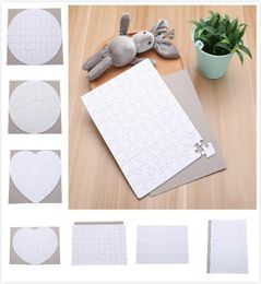 8 estilos de sublimación en blanco Rompecabezas Puzzle Calor Press Crafts Termal Transfirs Diy White White Puzzles para sublimación Po Printing2116362