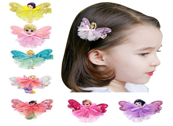 8 styles filles fée princesse dentelle paillettes épingles à cheveux blanc papillon ailes pinces à cheveux mignon joli bébé cheveux accessoire 8017855