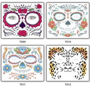 8 styles Halloween Party Tattoos Disposable Eyeshadow Sticker Magic Face Face Lace Style Tatoo temporaire imperméable pour la beauté Makup Stage