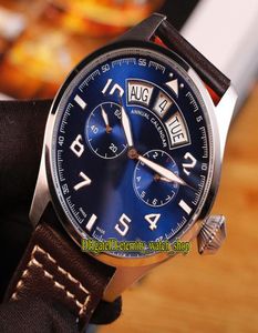 8 styles de haute qualité 1940 grandes montres pilotes 502703 Blue Dial Date de jour Automatique 502701 METS Watch Steel Case en cuir Sport 8770548