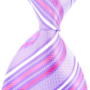 8 styles Nouveaux cravates de violet à rayures en rayures