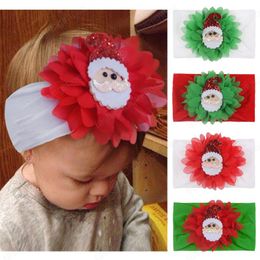 8 Stijlen Nylon Zuigeling Peuter Kerst Santa Claus Sequin Hoofdbanden Kinderen Xmas Hairbands Baby Bloemen Hoofdband Haaraccessoires