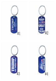 8 styles Trump Keychains Collier en acier inoxydable Tag Tag Keep America Great Keyring 2020 Donald Trump Train Key Chains GGA32236489834