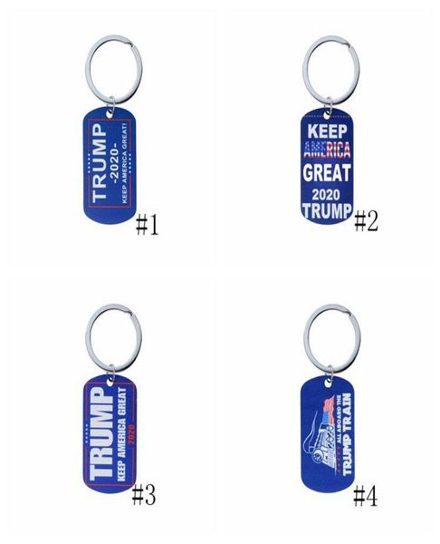 8 styles Trump Keychains Collier en acier inoxydable tag Tag Keep America Great Keyring 2020 Donald Trump Train Key Chains GGA32238168745