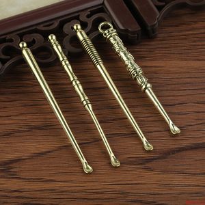 8 Styles outils de dabber de cire atomiseur réservoir en métal pot de 70mm fumer or mini outil de dab bâton cuillère cure-oreille pour herbe sèche