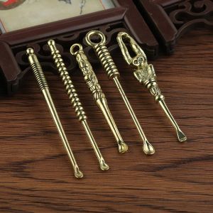 8 styles cire dabber outils atomiseur réservoir métal 70mm pot fumer or mini dab outil bâton cuillère oreille pick pour herbe sèche titane ongles vape 12 LL